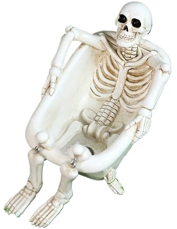 Knowlife Vaso Piante a Forma di Teschio, Fioriera da Giardino, Decorazione Scultorea con Scheletro in Vasca per Piante Grasso Interni Tavolo Scrivania