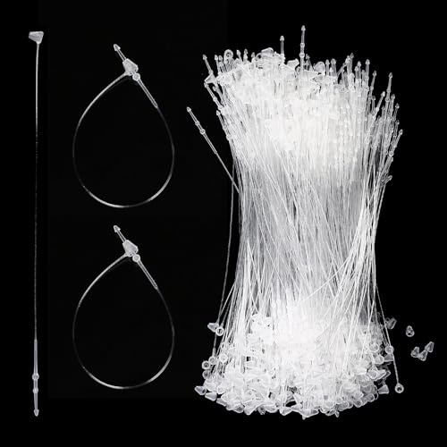 2000 Stk Sicherheitsfäden 13 cm transparent für Etiketten und Anhänger | Kunststoff Loop Pins, für Kleidung, Schuhe, Preisschilder, reißfest und praktisch