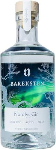 Bareksten | Nordlys Gin | The Spirit of The Northern Lights | Frisch & würzig | Kleinstchargen aus Norwegen | 41% vol. | 500ml