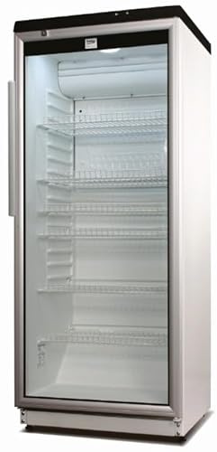 BEKO Professional Glaskühlschrank, ADN 203/2 BP, 320 Liter Nutzinhalt, 173x60x60 (HxBxT), 6 Einlegegitter, Automatische Abtauung, Weiß, Abschließbar, Freistehend