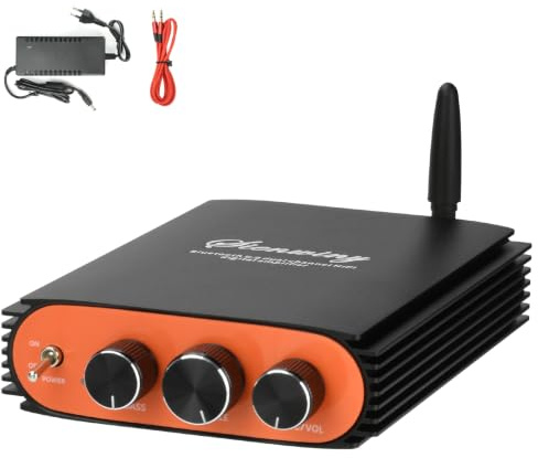 Fastsaw 5.3 Bluetooth Verstärker HiFi Stereo, 300Wx2 2-Kanal Mini Subwoofer Amplifier mit TPA3255 Amp Chip, Class D Digital Audio Verstärker mit DSP ＆ SUB Out, DC 24-36V, BT/USB/AUX, 20Hz-20KHz