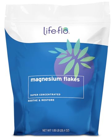 Life Flo Magnesium Flakes, 26.4 oz. | Relaxing Bath & Foot Soak, Magnesium Chloride from Ancient Zechstein Seabed, Trace Minerals, Epsom Salt Alternative