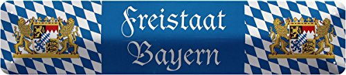 Freistaat Bayern Bavaria Spruch Straßenschild Blechschild 46 x 10 cm STR208