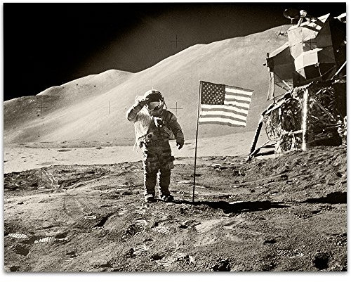 Lone Star Art Apollo 15 Mondlandungsfoto – 28 x 35 cm ungerahmter Druck – perfekte Vintage-Hausdekoration unter $10