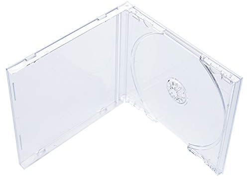 Maxtek 10.4 mm Standard Single Clear CD Jewel Case with Assembled Clear Tray, 50 Pack
