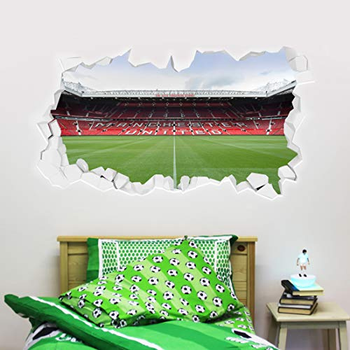 Manchester United Football Club Official Broken Wall Old Trafford Stadium Wall Sticker Decal Wall Art (120cm x 60cm)