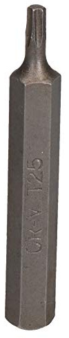 AB Tools T25 Torx Star Bit 75mm Length 10mm Shank Chrome Vanadium Hardened Tip Cr-V