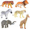 Felly Tiere Spielzeug, Dschungel Wildtiere Figuren Zoo Spielzeug Mini Vinyl Plastik Tierfiguren Set Partyzubehör für Kleinkinder und Kinder