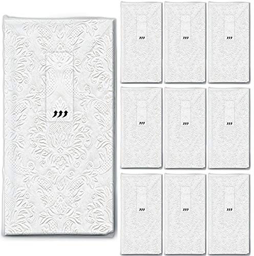 Serviettenshop 100 Taschentücher für die Hochzeit (10x10) Uni perlmutt mit Ornamente geprägt Freudentränen