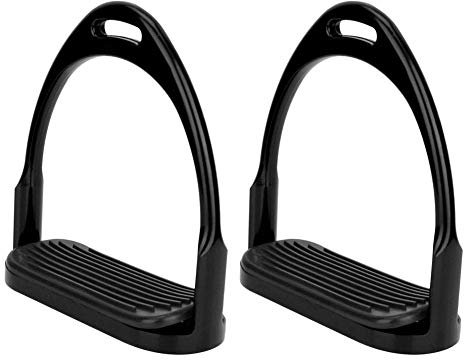 Aluminium Steigbügel, bunter Reitbügel Rostschutz Leichter Reiterbügel[schwarz]