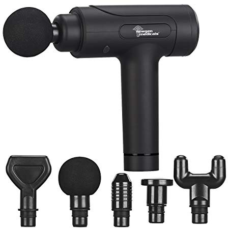 newgen medicals Massagepistolen: Akku-Hand-Massagegerät mit 6 Aufsätzen & 20 Stufen, 20 Watt (Fitness Massage Gerät, Massage Maschine, Gun)