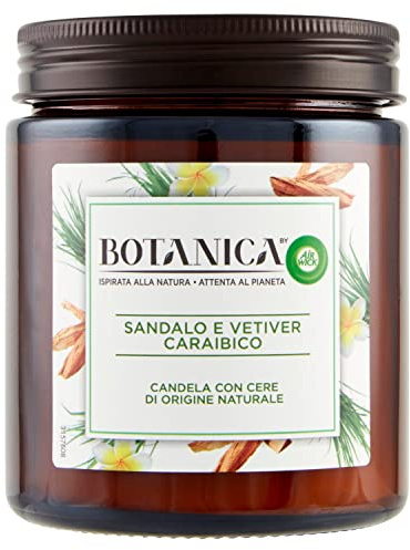 Air Wick Airwick, Botanica Duftkerzen, 1 Kerze Sandelholz & Vetiver Karibik, 205 ml