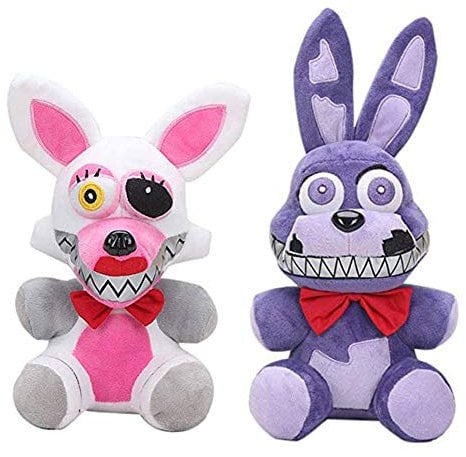 Zhongkaihua Nightmare Mangle + Nightmare Bonnie Set Five Nights Game Plush Set Fnaf Plushies Fnaf Toys Sister Location for Kids Christmas New Year Birthday Gift