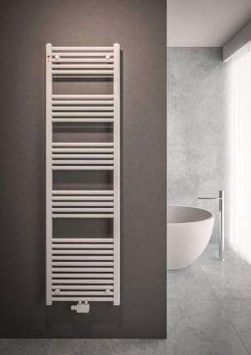Badheizkörper 1800x300 mm Weiß – Handtuchheizkörper Mittelanschluss – Heizkörper Badezimmer – Wandheizung Stahl – Handtuchtrockner & Raumheizung
