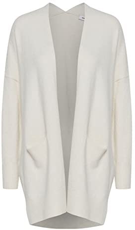 ICHI IHALPA CA7 Damen Lange Strickjacke Feinstrick Cardigan Longstrickjacke Strickcardigan Regular-Fit, Größe:XS/S, Farbe:Birch (130905)