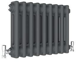Traditional 2 Column Central Heating Radiator Horizontal Rads Cast Iron Style Anthracite 300x425mm