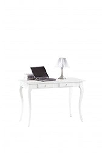 Mar.c.a. Design - Vintage-Schreibtisch mit 2 Schubladen aus Pappelholz, weiß matt Shabby Chic, Möbelstück Povera Made in Italy - Maße 120 x 70 x 68 cm