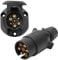 AGRISHOP 12V 7 Pin Trailer Plug and Trailer Socket, 7Pin Trailer Plug Socket Male Female Wiring Connector Adapter For RV Caravan Tractor Truck Van Car Auto Towing