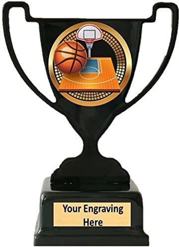 Basketball Black metal Cup Trophy Award 140mm Free Engraving-A