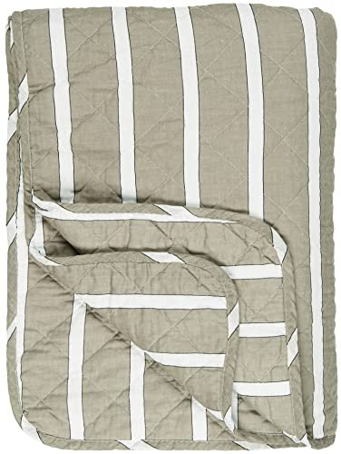 IB Laursen Quilt Weisse, Schwarze und leinenfarbige Streifen