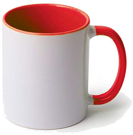 Pack de 36 Tazas de cerámica Interior y asa Rojo Calidad (A) | Ideales para ser Impresas Mediante la sublimación | 36 Unidades | Color Rojo