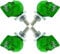 Temzzer Number Plate Screws Skull License Frame Fixings Anti Theft Accessories Bolts for Most Motorcycle Car Plate, Green (4PCS)