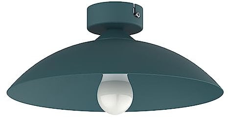 L+ Deckenleuchte aus Metall, Kuppelform, Durchmesser 30 cm, Farbe mattes Blau, Made in Italy