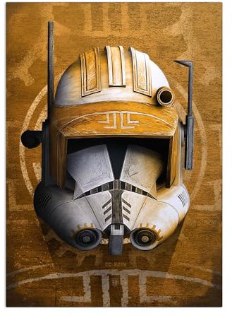 Displate Offiziell Star Wars MetallPoster Magnetische Befestigung Inklusive Lizenziert Bilder Hochwertiges Poster Star Wars - Clone Wars Helmets - Commander Cody Poster 45 cm x 32 cm