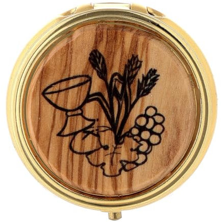 Holyart Teca Porta ostie diam. 5 cm placca olivo Calice