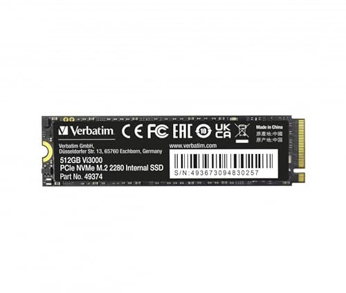 Verbatim Disque Dur Interne SSD Vi3000 512 Go PCIe NVMe M.2 2280