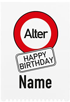 Herz & Heim® personalisierter Eiskratzer/Kunststoff/verschiedenen Motive / 10 cm x 14 cm (Verkehrsschild)