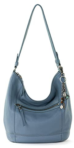 The Sak Sequoia Hobo Bag in Leather, Single Shoulder Strap, Maritime