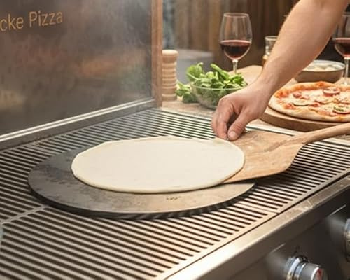 SMOKI Räuchertechnik Pizzastahl rund 30cm (Modell 9567) – Hochwertiger Backstahl Made in Germany für Backofen & Grill – Massiver Brotbackstein & Pizzastein Ersatz aus Eisen