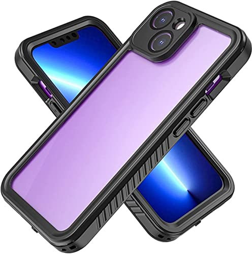 BCMCBV Hülle für iPhone 14/14 Plus/14 Pro/14 Pro Max, doppelseitige Schnalle, transparente Abdeckung, stoßfeste, schlanke, klare, wasserdichte Hülle, mit Kameralinsenschutz (Größe : 14 Plus 6,7 Zoll)