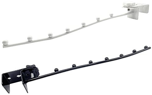 XINGSUI 2 Pcs Over Door Hanging Rail,Adjustable Over The Door Ironing Hooks Holder,Suitable for Hanging Clothes Coats Towels Hats Scarves Purses Keys(1 Black+1 White,30cm)