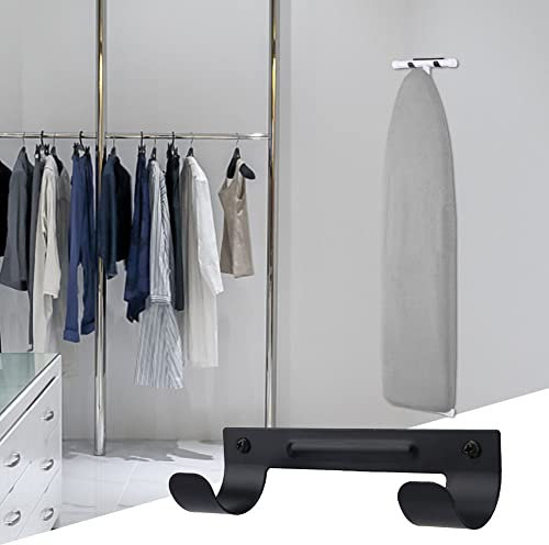 MOVKZACV Colgador de pared para tabla de planchar, colgador de tabla de planchar, soporte negro para tabla de planchar en forma de T y en forma de Y