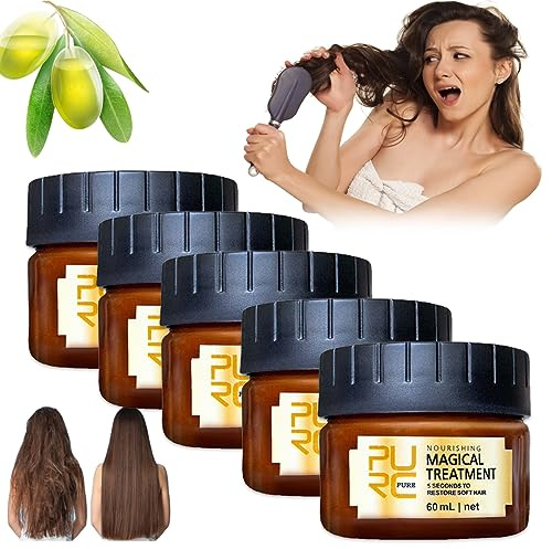 Pure Keratin Repair Hair Mask - Pure Keratin - Pure Keratin Repair Hairmask - Pure Keratin Hair Treatment - Pure Keratin Hair Mask for Dry Damaged Hair With Argan & Coconut Oil (5 Bottle)