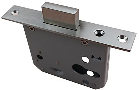 ETomey Einsteckriegel, Türschloss mit Schlüssel for Einsteckschlösser, 55 mm Dornmaß, hoher Einstecktürschlosskörper, Edelstahlbolzen, Außentürschlosssatz for Notausgangsbeschläge