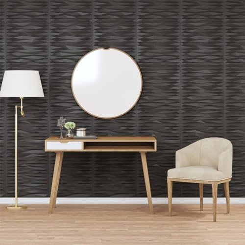 LAPOOH Wandpaneele 12 STK. Schwarz 50x50 cm EPS 3 m² Stein, Deckenpaneele, Wall Panel, Wandverkleidung, Wandgestaltung, Dekorative Wandpaneele, Wanddeko
