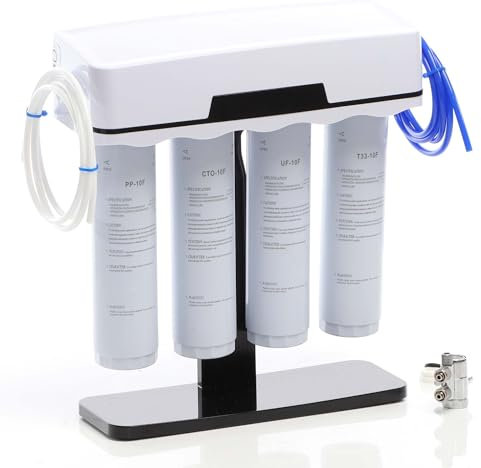 Wiltec NW-4-PPCTOUFT33 4 Stufen Wasserfilter mit PP-Sediment Aktivkohleblock Ultrafilter T33 Kartusche, Trinkwasserfilter