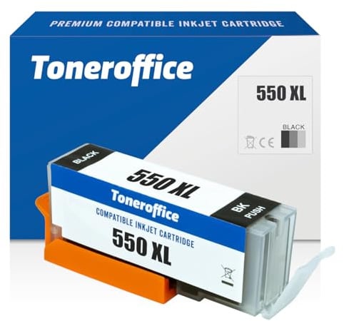 PGI-550 PGBK Druckerpatrone XL mit Chip für Canon PGI-550 PGBK XL Druckerpatronen Schwarz Kompatibel (ca. 500 Seiten)
