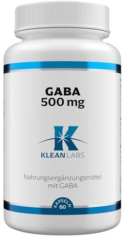 Klean Labs - GABA 500mg - 60 Kapseln - vegan, ohne Gentechnik, hochdosiert - reine Gamma-Aminobuttersäure