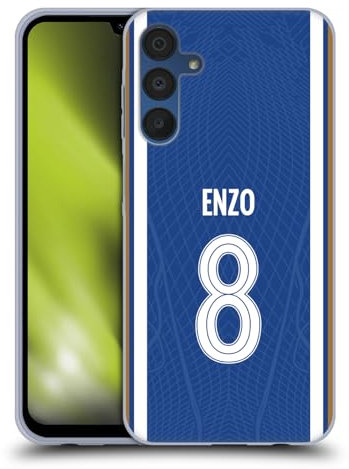 Head Case Designs Offizielle Chelsea Football Club Enzo Fernández 2023/24 Spieler Home Kit Soft Gel Handyhülle Hülle kompatibel mit Samsung Galaxy A15