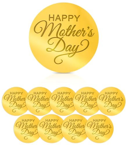 lasuroa 10 Stück Happy Mother's Day Kuchendeckel, Acryl Rund Muttertag Cupcake Topper Spiegelgravur Kuchendekoration für Dessert Geburtstag Partyzubehör (Gold)