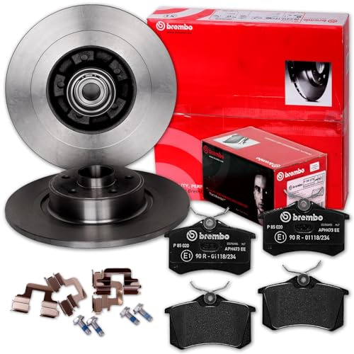 brembo Bremsscheiben + Beläge hinten | 08.9512.27 + P85020 passend für 207 208 + C3 C4
