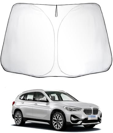 SKTU Sonnenschutz für Frontscheiben kompatibel mit BMW X1 F48 U11 2016-2024 Innen Faltbar Frontscheibenabdeckung mit UV Schutz