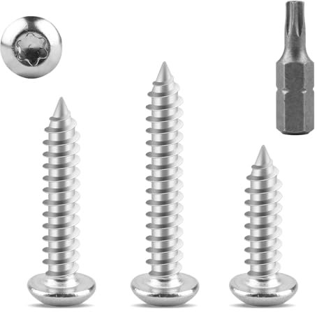 60 Pièces M5 Vis Autotaraudeuses en Acier Inoxydable, M5x20 mm Vis a Bois Torx, Vis Tete Bombee Autoperceuse, Vis à Tête Cylindrique Torx, Vis à Bois à Tête Torx, Vis à Tête bombée