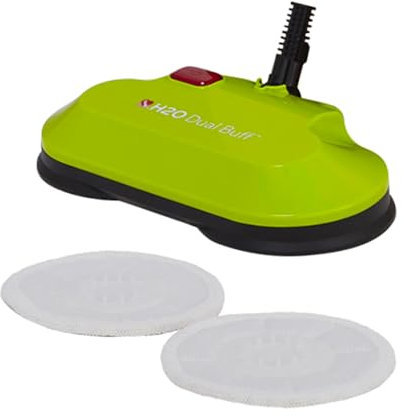 H2O HD Dual Buff Steam Mop Attachment Head - Great For Floor Buffing, Floor Cleaning and Floor Steaming Of Sealed Hardwood, Kitchen and Bathroom Floor Tiles - Includes 2 Soft Scrub Washable Pads