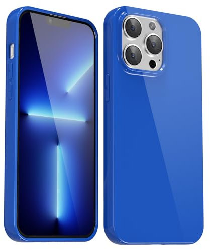 Svanove for iPhone 13 Pro Max Case Silicone, Glossy Soft Rubber Gel Jelly Cute Protective Plastic Simple Plain Phone Case Cover for Women Girl, Slim Thin Flexible Shockproof TPU, Royal Blue