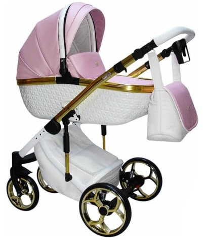XSARA 3in1 passeggino completo di accessori, dettagli in oro e argento, carrello 3 pezzi trio BBtwin Sojan (rosa)